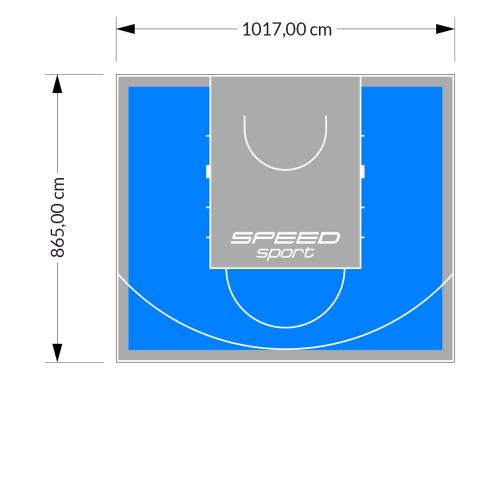88M2/865X1017CM BŁĘKITNO-SZARE BOISKO DO KOSZYKÓWKI SPEEDSPORT HEXA POWER PRO