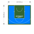 88M2/865X1017CM BŁĘKITNO-ZIELONE BOISKO DO KOSZYKÓWKI SPEEDSPORT HEXA POWER PRO