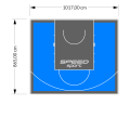 88M2/865X1017CM BŁĘKITNO-GRAFITOWE BOISKO DO KOSZYKÓWKI SPEEDSPORT HEXA POWER PRO