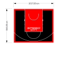 88M2/865X1017CM CZARNO-CZERWONE BOISKO DO KOSZYKÓWKI SPEEDSPORT HEXA POWER PRO