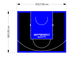 88M2/865X1017CM CZARNO-NIEBIESKIE BOISKO DO KOSZYKÓWKI SPEEDSPORT HEXA POWER PRO