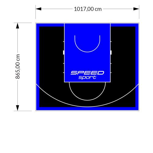 88M2/865X1017CM CZARNO-NIEBIESKIE BOISKO DO KOSZYKÓWKI SPEEDSPORT HEXA POWER PRO