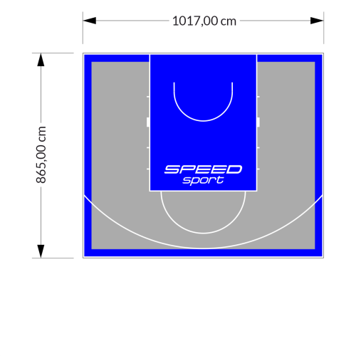 88M2/865X1017CM SZARO-NIEBIESKIE BOISKO DO KOSZYKÓWKI SPEEDSPORT HEXA POWER PRO