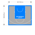 88M2/865X1017CM SZARO-BŁĘKITNE BOISKO DO KOSZYKÓWKI SPEEDSPORT HEXA POWER PRO