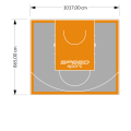 88M2/865X1017CM SZARO-POMARAŃCZOWE BOISKO DO KOSZYKÓWKI SPEEDSPORT HEXA POWER PRO