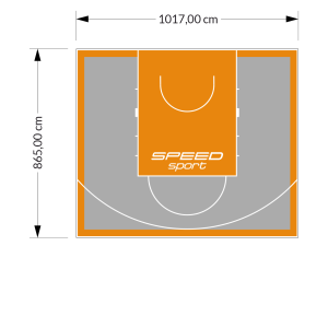 88M2/865X1017CM SZARO-POMARAŃCZOWE BOISKO DO KOSZYKÓWKI SPEEDSPORT HEXA POWER PRO