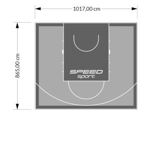 88M2/865X1017CM SZARO-GRAFITOWE BOISKO DO KOSZYKÓWKI SPEEDSPORT HEXA POWER PRO