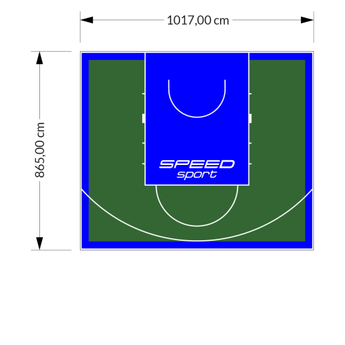 88M2/865X1017CM ZIELONO-NIEBIESKIE BOISKO DO KOSZYKÓWKI SPEEDSPORT HEXA POWER PRO