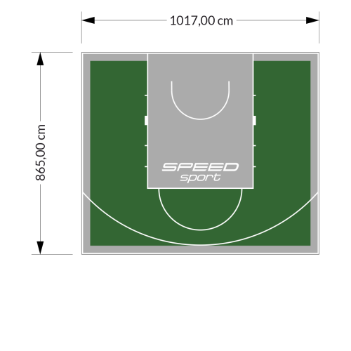 88M2/865X1017CM ZIELONO-SZARE BOISKO DO KOSZYKÓWKI SPEEDSPORT HEXA POWER PRO