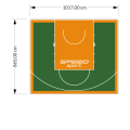 88M2/865X1017CM ZIELONO-POMARAŃCZOWE BOISKO DO KOSZYKÓWKI SPEEDSPORT HEXA POWER PRO
