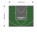 88M2/865X1017CM ZIELONO-GRAFITOWE BOISKO DO KOSZYKÓWKI SPEEDSPORT HEXA POWER PRO