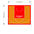88M2/865X1017CM POMARAŃCZOWO-CZERWONE BOISKO DO KOSZYKÓWKI SPEEDSPORT HEXA POWER PRO