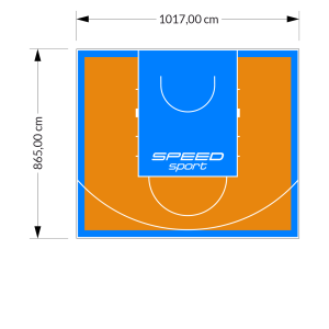 88M2/865X1017CM POMARAŃCZOWO-BŁĘKITNE BOISKO DO KOSZYKÓWKI SPEEDSPORT HEXA POWER PRO