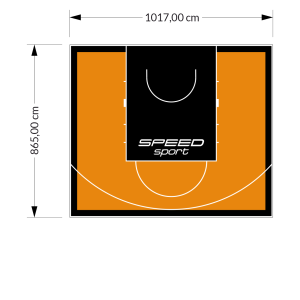 88M2/865X1017CM POMARAŃCZOWO-CZARNE BOISKO DO KOSZYKÓWKI SPEEDSPORT HEXA POWER PRO
