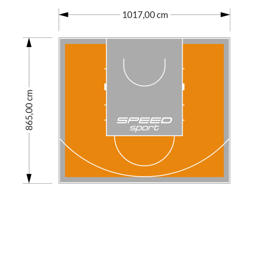 88M2/865X1017CM POMARAŃCZOWO-SZARE BOISKO DO KOSZYKÓWKI SPEEDSPORT HEXA POWER PRO