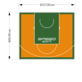 88M2/865X1017CM POMARAŃCZOWO-ZIELONE BOISKO DO KOSZYKÓWKI SPEEDSPORT HEXA POWER PRO