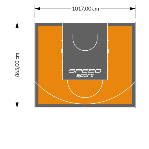 88M2/865X1017CM POMARAŃCZOWO-GRAFITOWE BOISKO DO KOSZYKÓWKI SPEEDSPORT HEXA POWER PRO