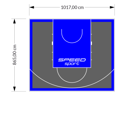 88M2/865X1017CM GRAFITOWO-NIEBIESKIE BOISKO DO KOSZYKÓWKI SPEEDSPORT HEXA POWER PRO
