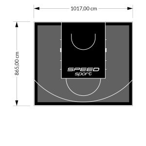 88M2/865X1017CM GRAFITOWO-CZARNE BOISKO DO KOSZYKÓWKI SPEEDSPORT HEXA POWER PRO