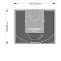 88M2/865X1017CM GRAFITOWO-SZARE BOISKO DO KOSZYKÓWKI SPEEDSPORT HEXA POWER PRO