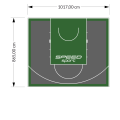 88M2/865X1017CM GRAFITOWO-ZIELONE BOISKO DO KOSZYKÓWKI SPEEDSPORT HEXA POWER PRO