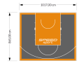 88M2/865X1017CM GRAFITOWO-POMARAŃCZOWE BOISKO DO KOSZYKÓWKI SPEEDSPORT HEXA POWER PRO