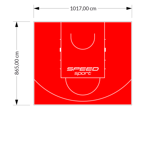88M2/865X1017CM CZERWONE BOISKO DO KOSZYKÓWKI SPEEDSPORT HEXA POWER PRO