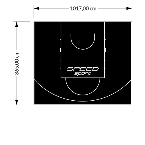88M2/865X1017CM CZARNE BOISKO DO KOSZYKÓWKI SPEEDSPORT HEXA POWER PRO