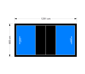 88M2/1291X683CM BŁĘKITNO-CZARNE BOISKO DO SIATKÓWKI SPEEDSPORT HEXA POWER PRO