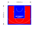 91M2/865X1048CM CZERWONO-NIEBIESKIE BOISKO DO KOSZYKÓWKI SPEEDSPORT HEXA POWER PRO