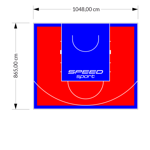 91M2/865X1048CM CZERWONO-NIEBIESKIE BOISKO DO KOSZYKÓWKI SPEEDSPORT HEXA POWER PRO