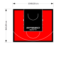 91M2/865X1048CM CZERWONO-CZARNE BOISKO DO KOSZYKÓWKI SPEEDSPORT HEXA POWER PRO