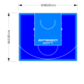 91M2/865X1048CM NIEBIESKO-BŁĘKITNE BOISKO DO KOSZYKÓWKI SPEEDSPORT HEXA POWER PRO