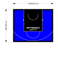 91M2/865X1048CM NIEBIESKO-CZARNE BOISKO DO KOSZYKÓWKI SPEEDSPORT HEXA POWER PRO