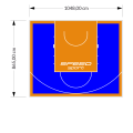 91M2/865X1048CM NIEBIESKO-POMARAŃCZOWE BOISKO DO KOSZYKÓWKI SPEEDSPORT HEXA POWER PRO