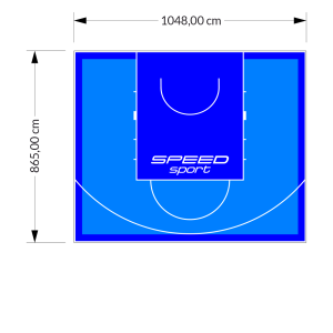 91M2/865X1048CM BŁĘKITNO-NIEBIESKIE BOISKO DO KOSZYKÓWKI SPEEDSPORT HEXA POWER PRO