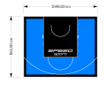 91M2/865X1048CM BŁĘKITNO-CZARNE BOISKO DO KOSZYKÓWKI SPEEDSPORT HEXA POWER PRO