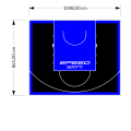 91M2/865X1048CM CZARNO-NIEBIESKIE BOISKO DO KOSZYKÓWKI SPEEDSPORT HEXA POWER PRO