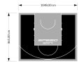 91M2/865X1048CM CZARNO-SZARE BOISKO DO KOSZYKÓWKI SPEEDSPORT HEXA POWER PRO