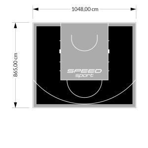 91M2/865X1048CM CZARNO-SZARE BOISKO DO KOSZYKÓWKI SPEEDSPORT HEXA POWER PRO