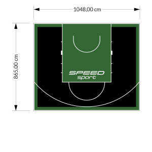 91M2/865X1048CM CZARNO-ZIELONE BOISKO DO KOSZYKÓWKI SPEEDSPORT HEXA POWER PRO