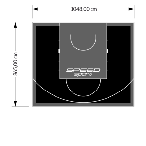 91M2/865X1048CM CZARNO-GRAFITOWE BOISKO DO KOSZYKÓWKI SPEEDSPORT HEXA POWER PRO