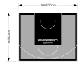 91M2/865X1048CM SZARO-CZARNE BOISKO DO KOSZYKÓWKI SPEEDSPORT HEXA POWER PRO