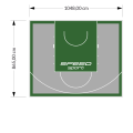 91M2/865X1048CM SZARO-ZIELONE BOISKO DO KOSZYKÓWKI SPEEDSPORT HEXA POWER PRO