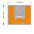 91M2/865X1048CM POMARAŃCZOWO-SZARE BOISKO DO KOSZYKÓWKI SPEEDSPORT HEXA POWER PRO