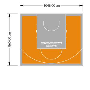 91M2/865X1048CM POMARAŃCZOWO-SZARE BOISKO DO KOSZYKÓWKI SPEEDSPORT HEXA POWER PRO
