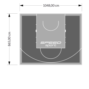 91M2/865X1048CM GRAFITOWO-SZARE BOISKO DO KOSZYKÓWKI SPEEDSPORT HEXA POWER PRO