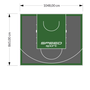 91M2/865X1048CM GRAFITOWO-ZIELONE BOISKO DO KOSZYKÓWKI SPEEDSPORT HEXA POWER PRO