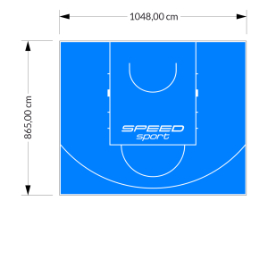 91M2/865X1048CM BŁĘKITNE BOISKO DO KOSZYKÓWKI SPEEDSPORT HEXA POWER PRO