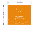 91M2/865X1048CM POMARAŃCZOWE BOISKO DO KOSZYKÓWKI SPEEDSPORT HEXA POWER PRO